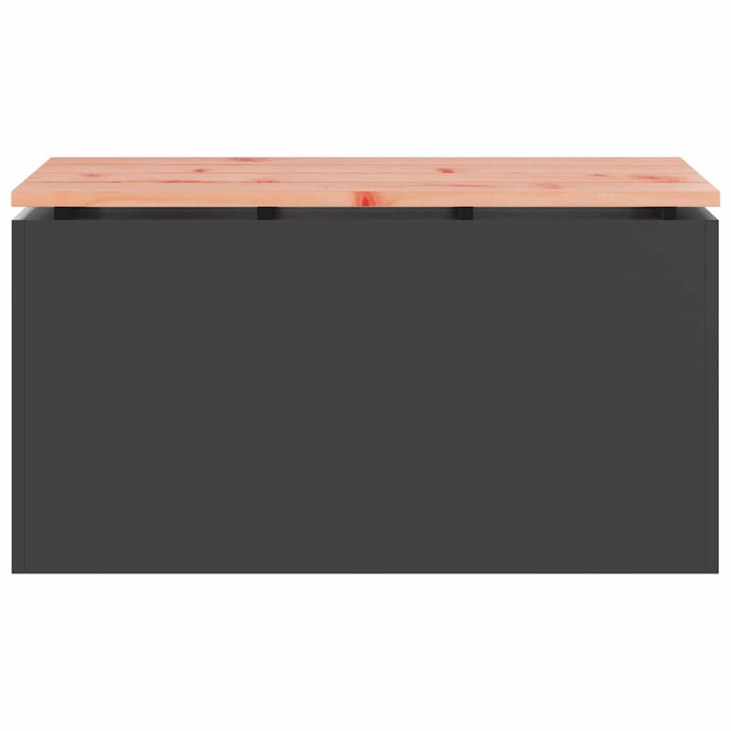 Panca da giardino moderna in legno Douglas e acciaio con verniciatura resistente alle intemperie, per terrazza ed esterno, seduta dalle linee pulite, comoda e stabile, elegante