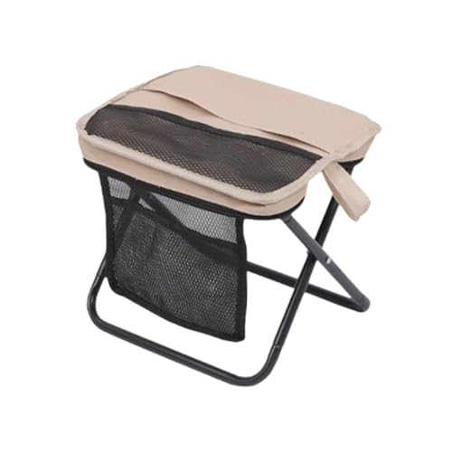 Aymzbd Folding Backpack Stool Outdoor Lazy Chair Multifunctional Lightweight Ottoman Portable Camping Chair for Hiking Traveling, Khaki and S