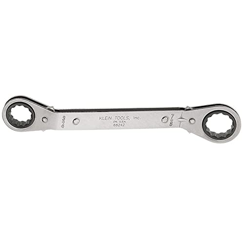 Klein Tools 68242 Ratcheting Offset Box Wrench, Made in USA, 3/4-Inch by 7/8-Inch, Fully Reversible