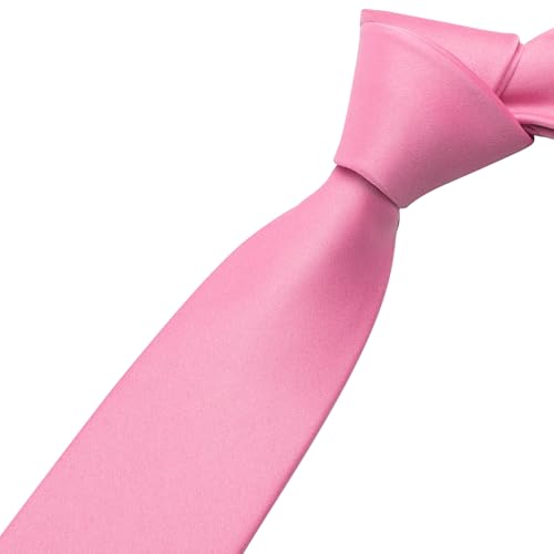 Image of KOOELLE Men's Ties Solid Pure Color Plain Neckties Formal Black Ties For Men