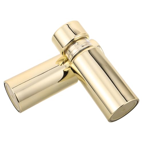 LRXIYODE Botellas Dispensadoras de Vacío para Viaje 15 Ml, 2 Piezas, Plástico Dorado, Prensa de Vacío para Loción y Crema de Ojos, Envases Cosméticos Rellenables Portátiles para