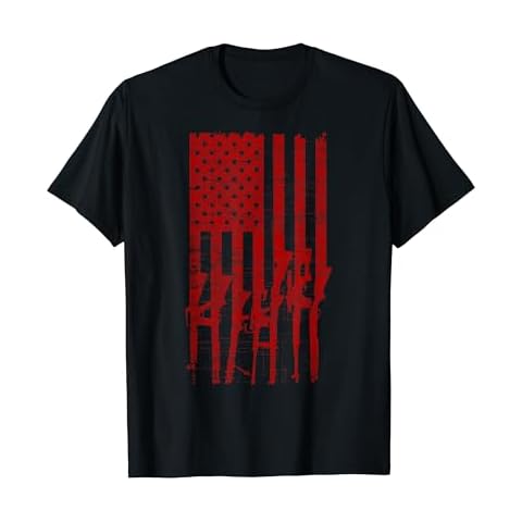 USA Guns Weapons Flag Rifles Stripes Armed America T Shirt Cover