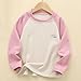 Girls Color Block Fleece Shirts Long Sleeve Pullover Sweater Temperature Sensitive Warm Fall Tops 3-13 Years Pink