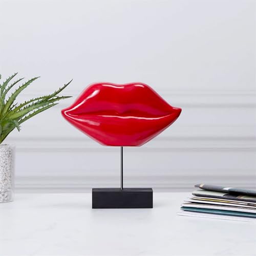 Sculpture Bouche Rouge Céramique THE REPLICANT | Objet Décoration Design Moderne - 3