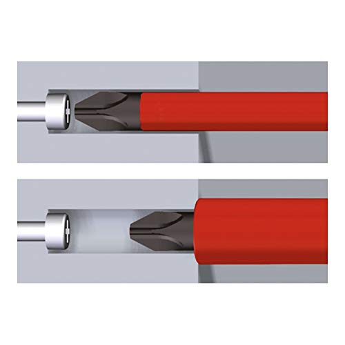 wiha jeu de tournevis isolés softfinish slimfix électricien (35389), lot de 6 fente ou plat et cruciforme ou ph