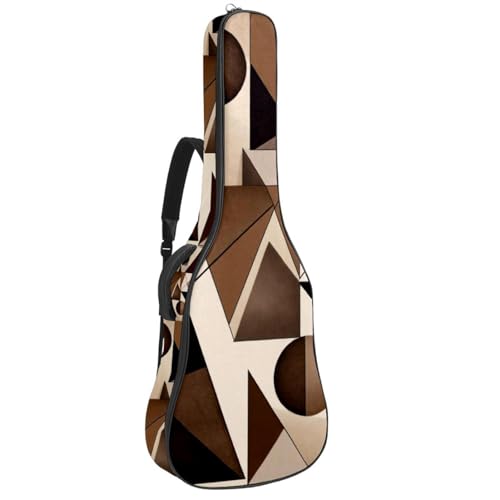 Sac pour guitare 106 cm étanche marron abstrait géométrique