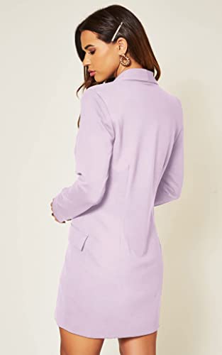 Image of UNIQUE 21 Women Luxe Stain Breasted Asymmetric Blazer Dress - Ladies Elegant Casual Work Office Events Blazer Dresses