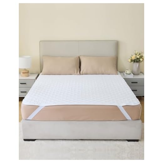KANECH Waterproof Pads with White Piping and Straps - Queen Size (60”x 80") - Large Bed Pads Washable Waterproof