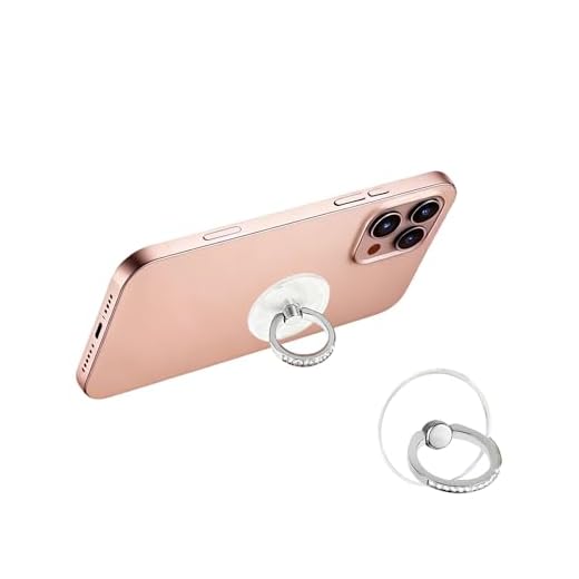 1Pcs Silver Universal Transparent Phone Holder with Diamond Ring Design, Mobile Phone Back Adhesive Stand, Portable Fitness Equipment. The Car Phone Holder is Ultra-Thin and Portable
