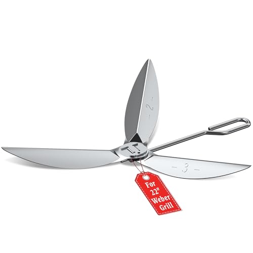 22-1/2-Inch One-Touch Cleaning System Kit for Weber Grill Replacement Parts, 7444 Weber Grill Parts for 22' Master-Touch, Performer, Original Kettle Series Charcoal Grills, Sturdy, Easy to Install