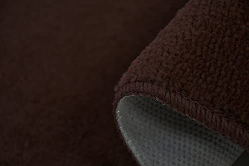 Rugstylesonline Comfy Solid Color Runner Area Rug 26 Inch Wide X Your Choice Length In 3 Color Options Slip Skid Resistant Rubber Back (Brown, 2'2"X10') #TOP5