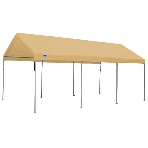 King Canopy Universal Canopy 10-Feet By 20-Feet, 1 3/8-Inch Steel Frame, 8 Leg, Quick Shade, Camping, Boat Shelter, Events, Party Tent, Carport, Tan, C81020Pct #TOP5
