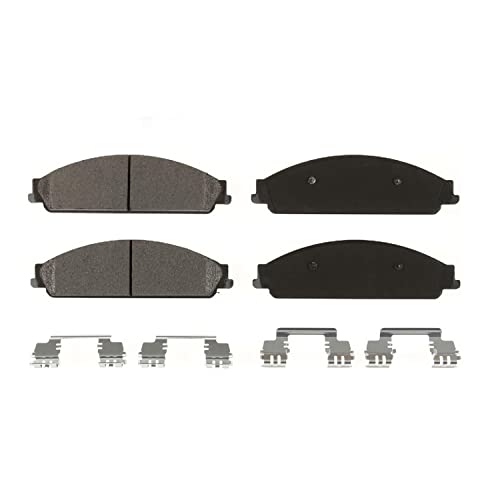 Image of Detroit Axle - Front Brake Pads for 2005-2007 Ford Five Hundred Freestyle Mercury Montego 2008-2009 Taurus X Sable, Ceramic Brake Pads w /Hardware Replacement