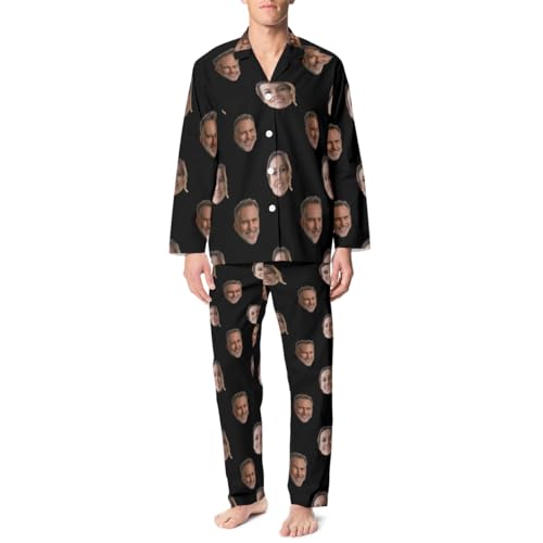 Personalized Pajamas With Photo - Custom Face Pajamas for Unisex Couple4