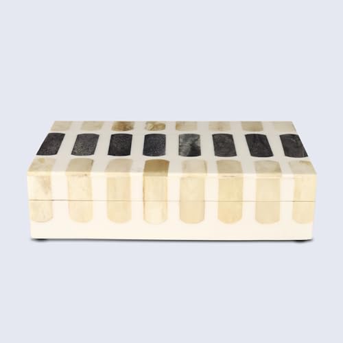 Image of Handicrafts Home Decorative Keepsake Box 8x5 - Small Organizer Box with Lid, Boho Decorative Storage, Retro Memory Box, Unique Coffee Table Decor, Jewelry or Trinket Box, Modern Shelf Decorative Box