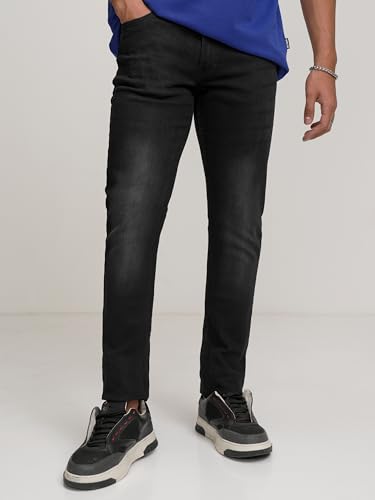 Image of Highlander Mens Tapered Fit Denim Jeans for Man| Regular Length|Mid-Rise|Stretchable Fabric for Comfort fit| Jeans for Man | Men Jeans