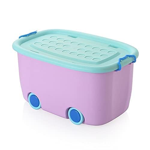 25 Liters Toy Storage Box Large Size Organiser Basket for Kids Storage Container Box Stackable with Wheels Locking Lid & Handle-image-24