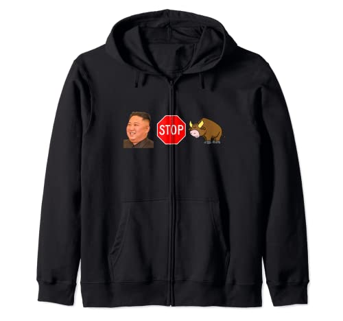 Kim Jong UN STOP A Bull (Unstoppable) Dad humour humour Sweat à Capuche
