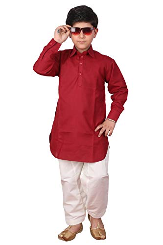 kacery Boy's Kid's Cotton Kurta Pathani BK266 MROON size-12