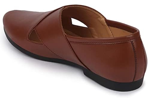 FAUSTO Men's Ethnic Criss Cross Slip On Juttis and Mojaris