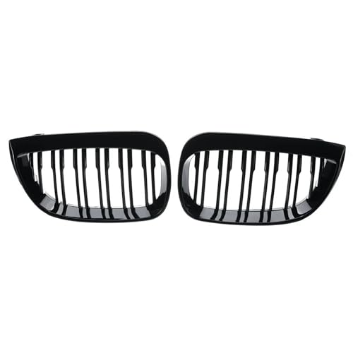 Grilles avant pour BMW Série 1 E81 E87 double latte noir brillant 2004-2007 - 5