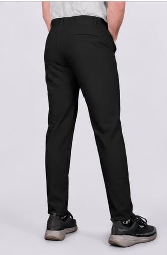 Image of HARSHAD KUMAR & CO. Men's Solid Slim Fit Stretchable Casual Wear Comfortable Formal Trousers Pants