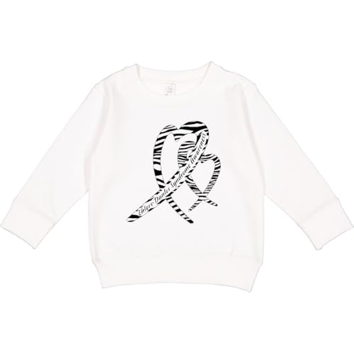 inktastic Ehlers-Danlos Syndrome Awareness Zebra Heart Ribbons Toddler Sweatshirt 3T White 452f8
