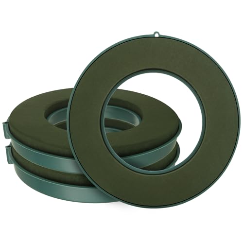 LOYORTY 3PCS 8Inch Flower Foam Ring Green Floral Foam Blocks Floral Foam for Flower Arrangements Wet Flower Foam for Flower Arrangements for Wedding Birthdays Home