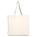 DALIX 22'' Heavy Duty Deluxe Tote Bag with Outer Pocket (Natural)