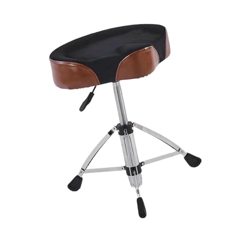 LOL-FUN ドラムスローン、ドラムチェアスツール、滑り止め脚付きソフトポータブルバイクスタイル、パッド入り高さ調節可能なドラムスツールドラムシート