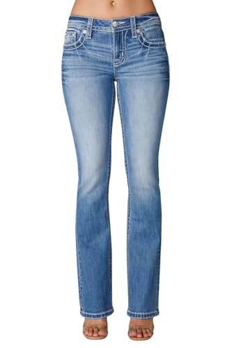 Miss Me Women's Lace Dreamcatcher Embellished Pockets Mid-Rise Bootcut Jeans2