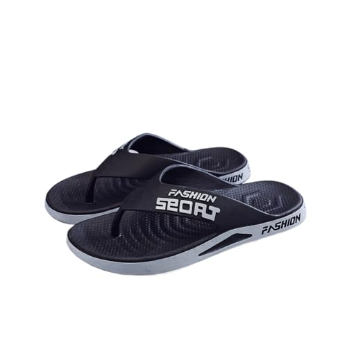 Premium Comfort Fashion Sport Flip Flops For Men Yoga Mat Non Slip Thong Sandals Slides Summer Slippers Soft Sole Footwear (Black Fashion Sport Non Slip Flipflops,6.5)