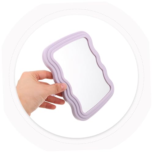 Miroir de maquillage portable ondulé avec support réglable pour un angle parfait