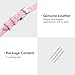 uxcell Pink Genuine Leather Band 8mm Width, Flat Thin Elegant Leather Watch Strap Silver Tone Buckle for Men and Women