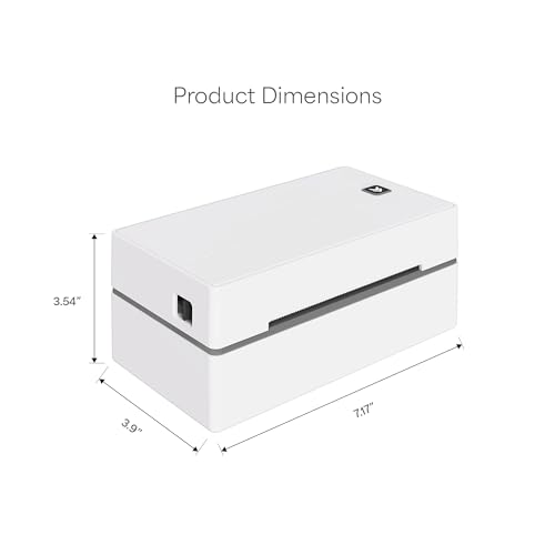 Image of Bluetooth Thermal 4x6 Shipping Label Printer Bundle, Wireless and USB Label Printer for Small Business, 203 Dpi Printer with 75 Labels, Android, iOS and Windows Compatible, White