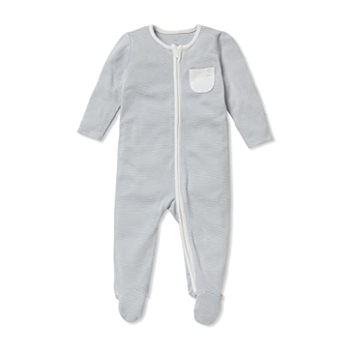 MORI Baby Unisex Clever Pajamas with Two Way Zip - Comfort Breathable Jumpsuit Footed Nightwear for Toddler Boys and Girls