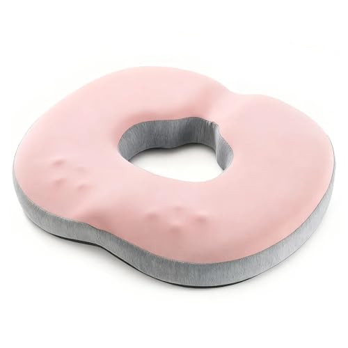 Senteen Cojín ortopédico para hemorroides, cojín ortopédico para coche, silla de oficina, donut, anillo de asiento de espuma viscoelástica, cojín para el coxis cómodo, cojín para el coxis