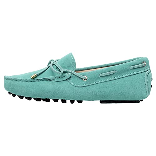 Image of ANUFER Women's Classic Suede Penny Loafers Comfort Handmade Slipper Moccasins