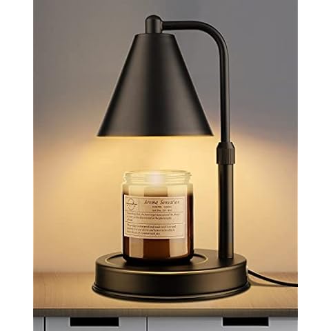 Calanofin Candle Warmer Lamp with 2 Bulbs Compatible with Large Jar Candle Height Adjustable Timer & Dimmer Top-Down Light Heat Melting Electric Wax Warmer Safety Night Lamp for Home Decoration Cover