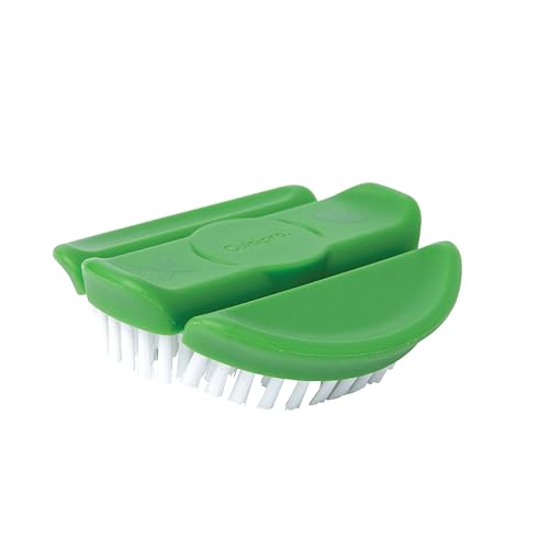 Cuisipro Vegetable and Fruit Brush Green Hard Bristle Brush Three-Section Flex Dishwasher Safe