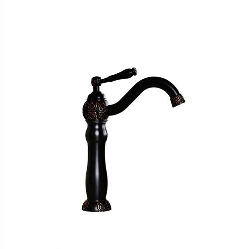 Robinet d'eau antique noir style continental américain pour lavabo rétro de salle de bain
