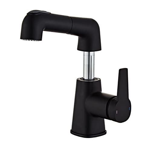 Robinet de lavabo extractible et relevable eau chaude et froide