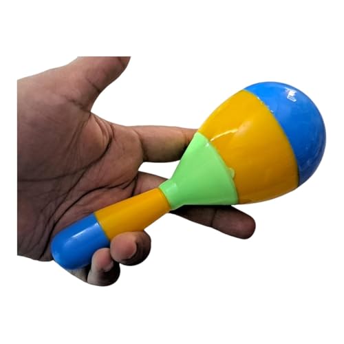 Image of Wooden Maraca Musical Rattle Toy | Shake Sound Set for Toddlers & Babies | Montessori Baby Rattles Toys | Fine Motor Skills Development, Natural Sensory Stimulation | Pack of 1