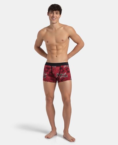 Image of Jockey US63 Men Super Combed Cotton Elastane Stretch Printed Trunk with Ultrasoft Waistband (Prints May Vary)