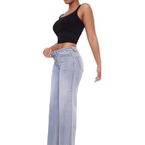 Women's Wide Leg Jeans Casual High Waisted Straight Denim Pants with Pockets2