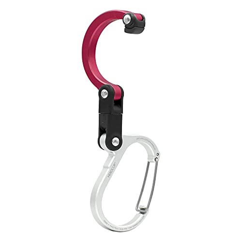 HEROCLIP Purse Hook Rotating Handbag Clip - Womens Bag Hanger, Stroller hook Diaper Bags (Hot Rod Red)