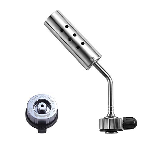 LYY 4800W Outdoor Portable Camping Flame Gun Butane Gas Torch Welding BBQ Flame Lighter Burner Windproof No Preheating with Adapter