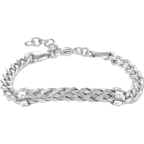 Pulseira Pol Crossed SS bijou poignet acier inoxydable ajustable 18.5 cm