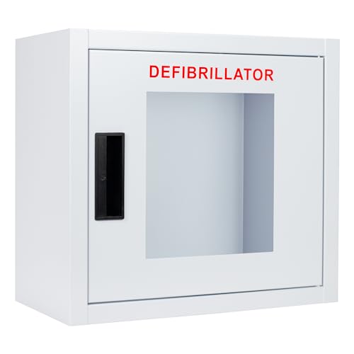 Image of Standard, Nonalarmed AED Cabinet, Large. Fits All Defibrillators on The Market. Measures 14.75 inch H x 16 inch L x 8.38 inch D. Essential Storage for Indoor AEDs.