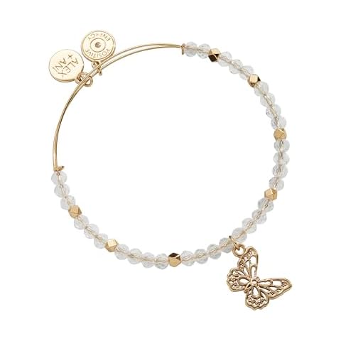 Alex and Ani Filigree Butterfly + Crystal Beaded Charm Bangle Cover